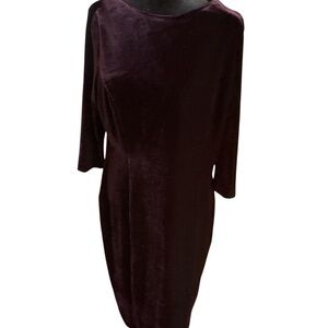 Jacqueline Ferrar Vintage Women’s Size 14 Deep Purple Dress Darts 3/4 Sleeves